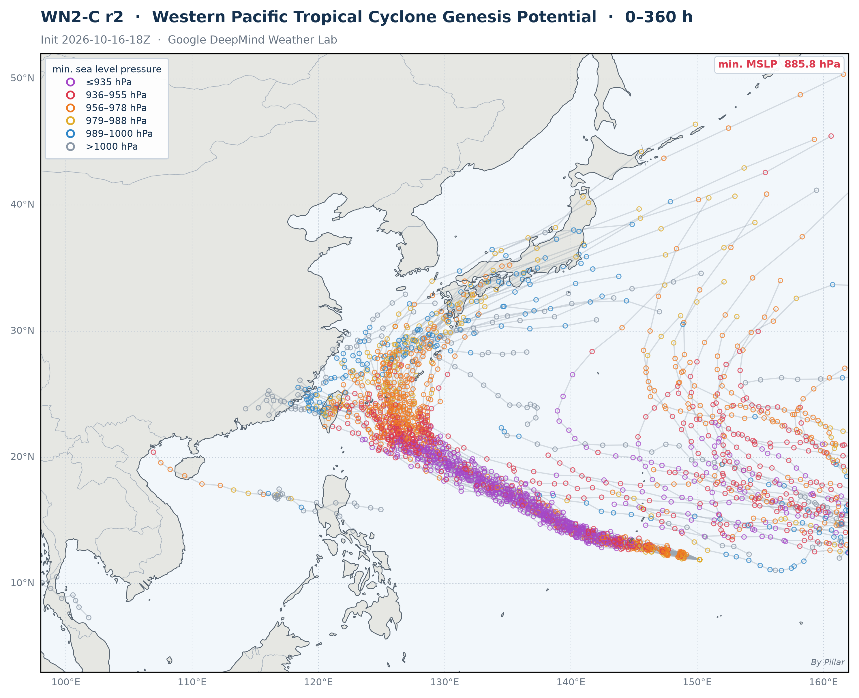 Western Pacific Tropical Cyclone Genesis Potential (WN2-C r2)